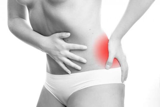 pain in the lower back due to female diseases