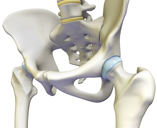 Osteochondrosis provokes a sharp pain in the hip joint